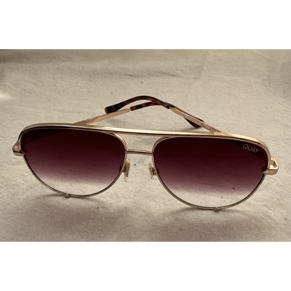 QUAY High Key Mini 126 Polarized Gold Aviator Sunglasses Frame Gradient Lens